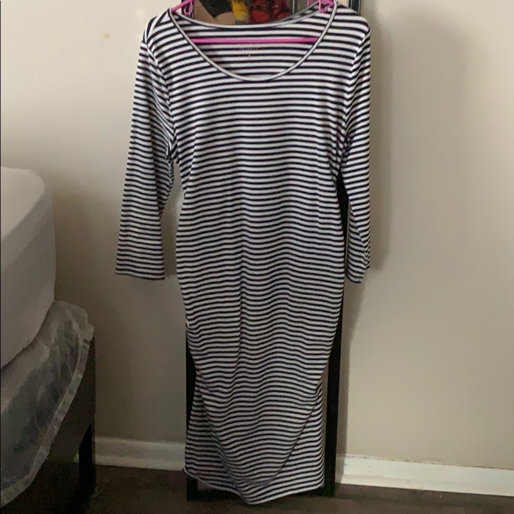 Isabel maternity striped blue and white dress